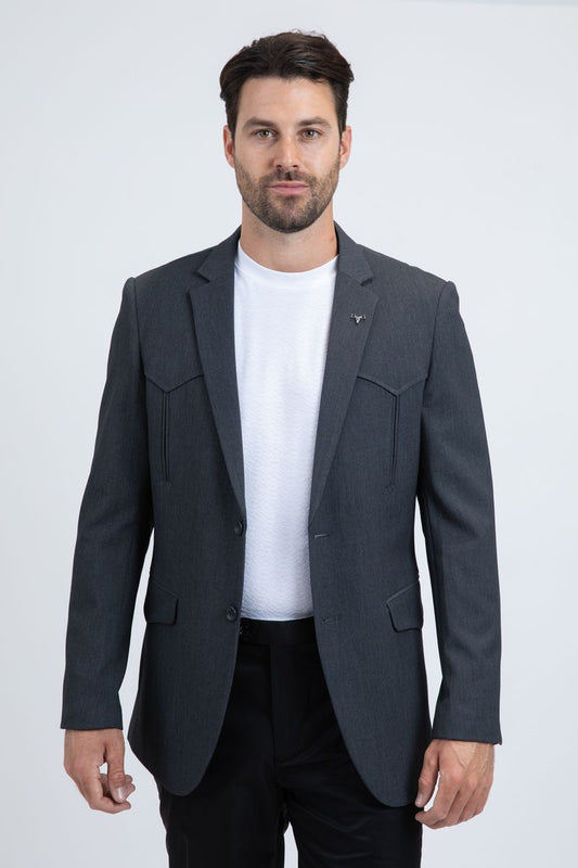 Mens Western Charcoal Blazer
