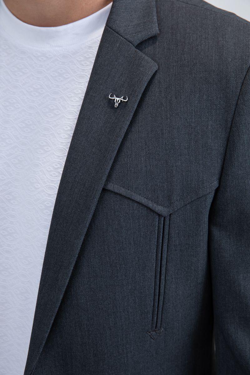 Mens Western Charcoal Blazer