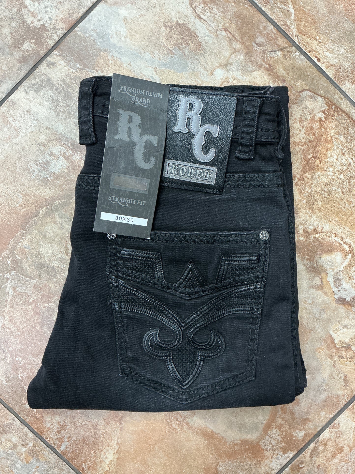 Rodeo black, black stitching