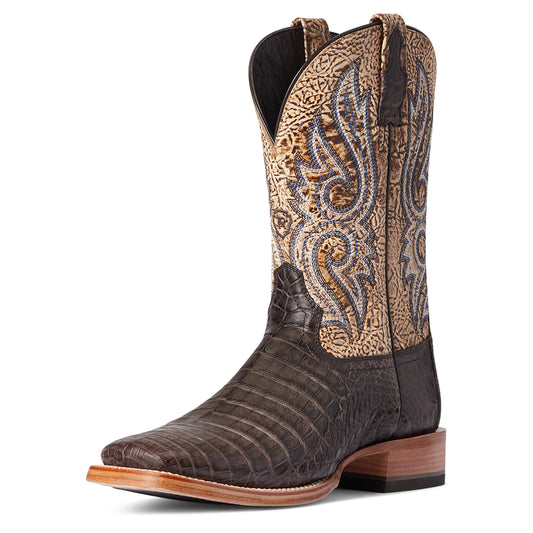 Ariat® Relentless Denton Choco Caiman Belly Western Boot