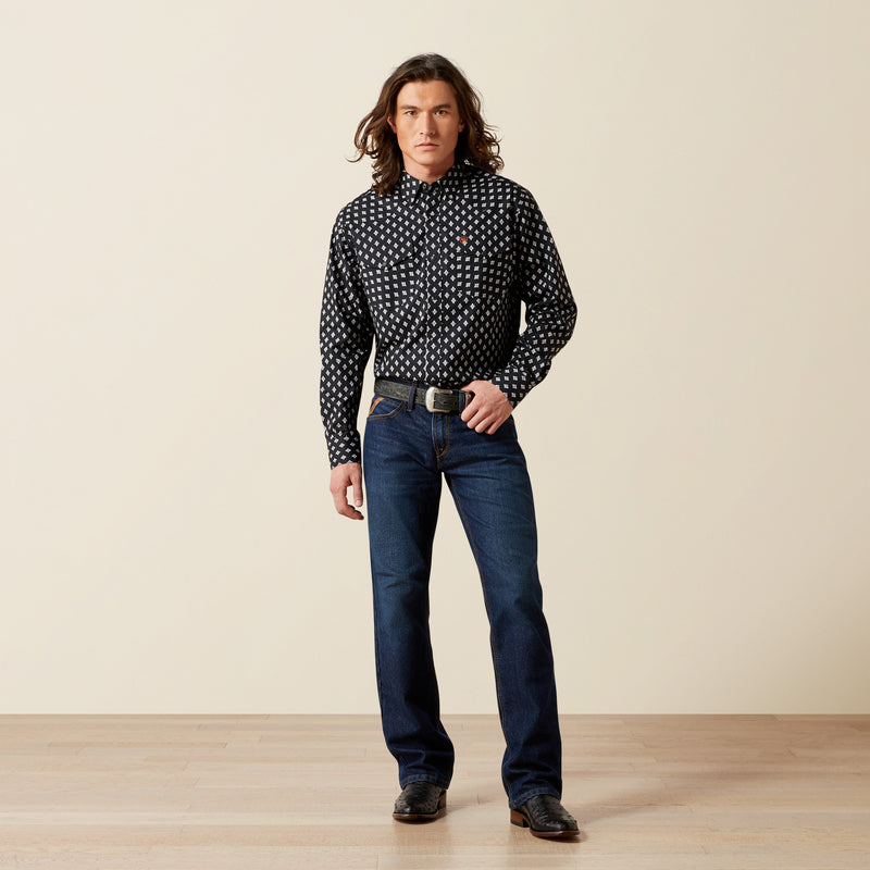 Ariat MNS FELIX FTD SNP LS SHRT BLACK,