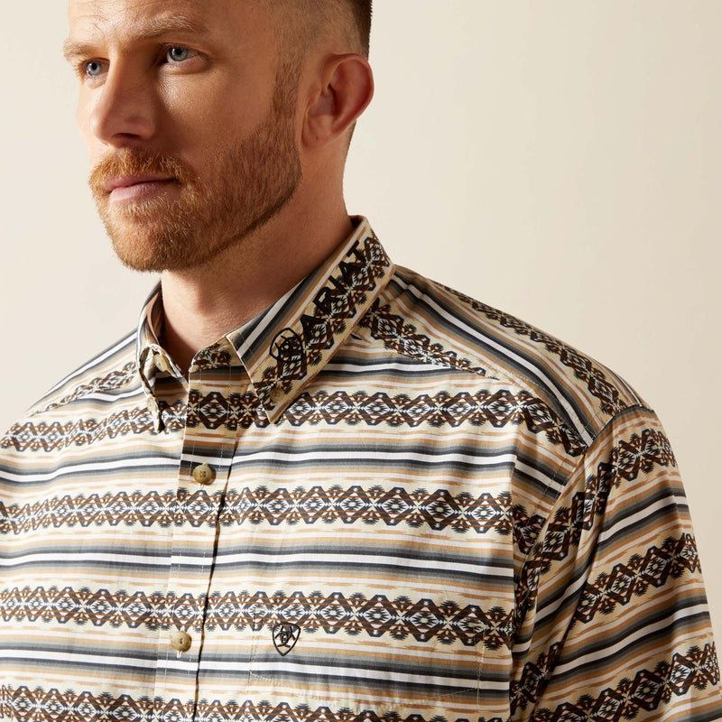 Ariat MNS TEAM PETER LS SHRT KHAKI/WHITE,