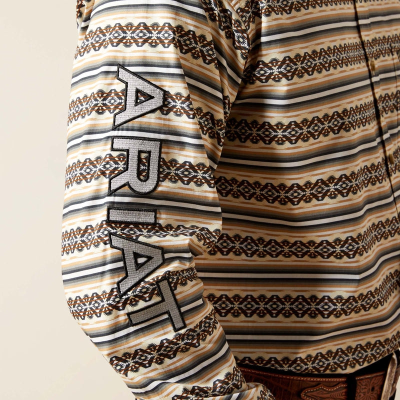 Ariat MNS TEAM PETER LS SHRT KHAKI/WHITE,