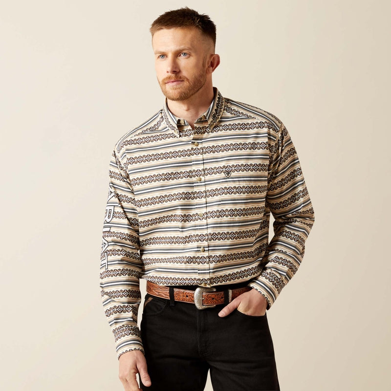 Ariat MNS TEAM PETER LS SHRT KHAKI/WHITE,