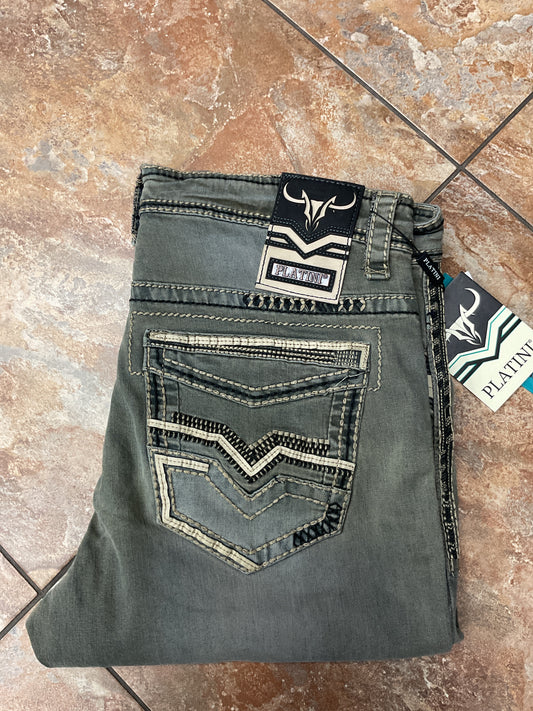 Platini heavy stitch straight jeans