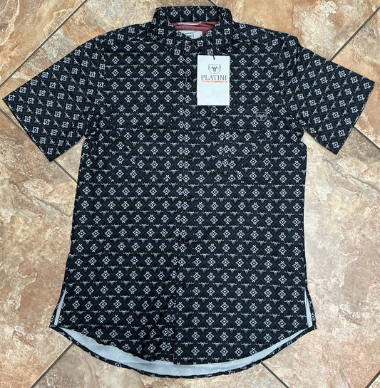 Platini "PERFORMANCE" Short Sleeve Shirt Black