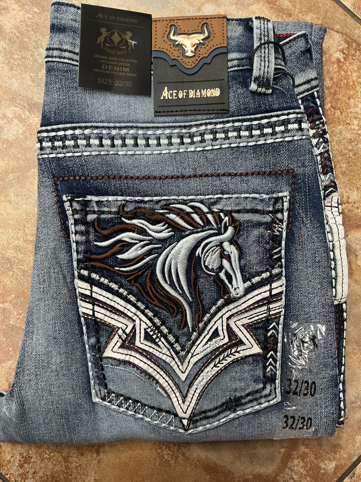 Ace Of Diamond mid wash horse