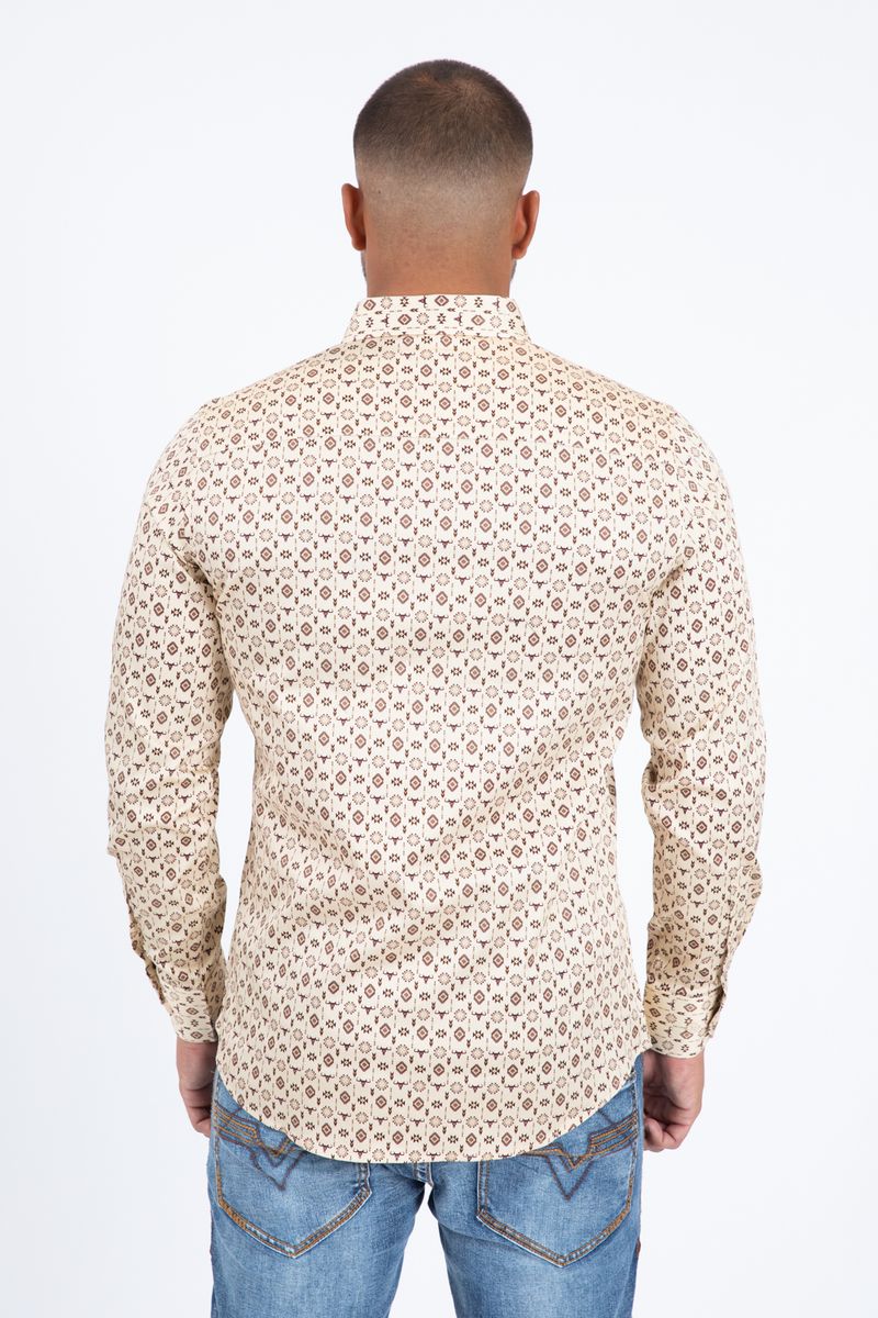Platini Mens Satin Cotton/Spandex Modern Fit Long Sleeve Shirt