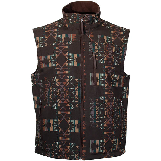 Hooey Softshell Vest" Brown/Aztec