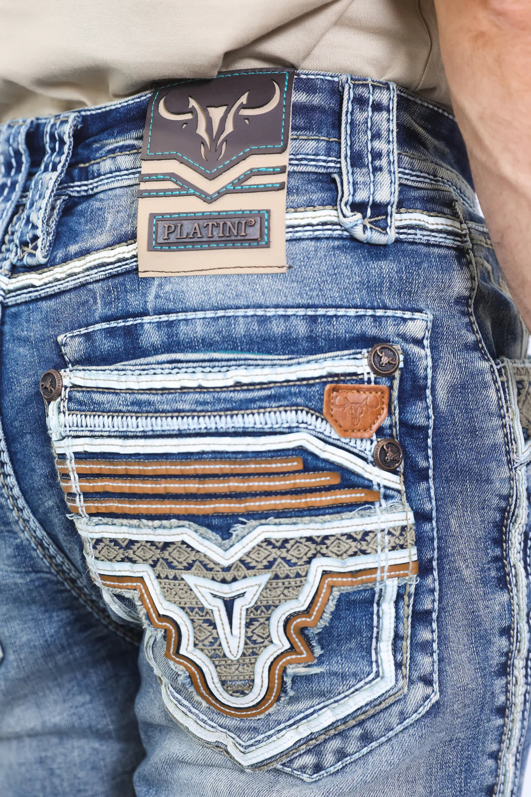 Platini heavy stitch bootcut jeans