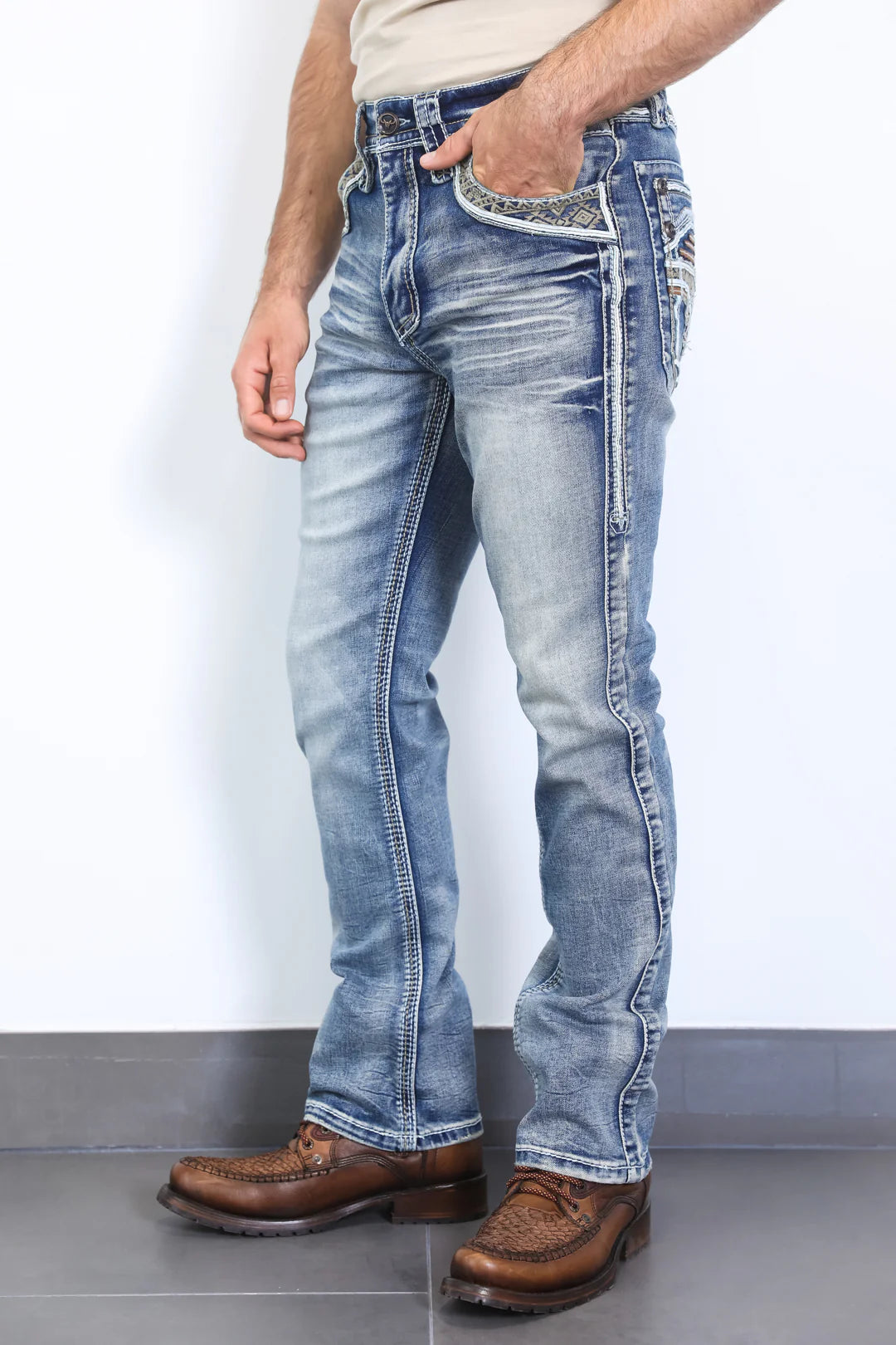 Platini heavy stitch bootcut jeans