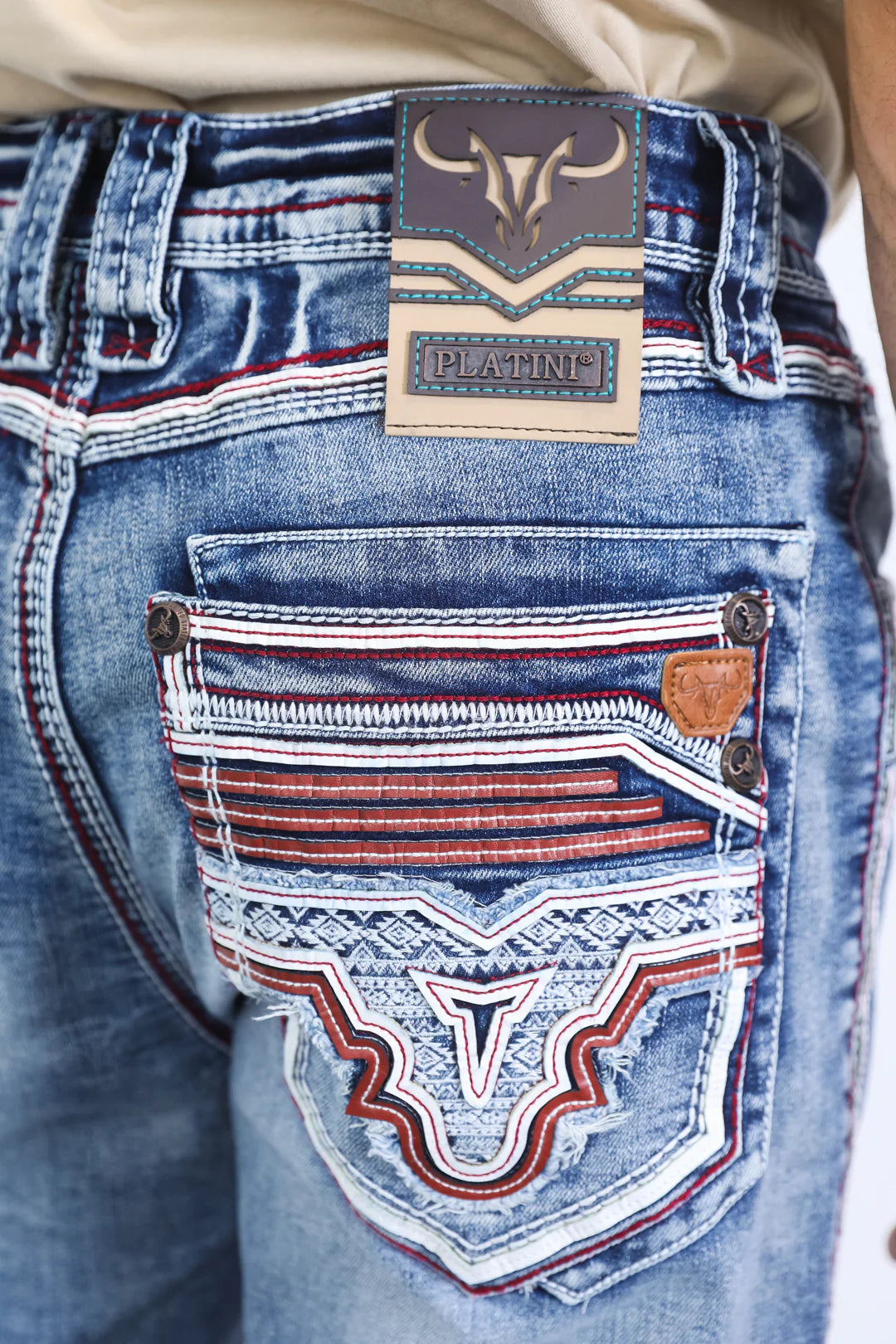 Platini heavy stitch bootcut jeans