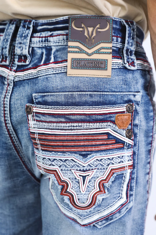 Platini heavy stitch bootcut jeans