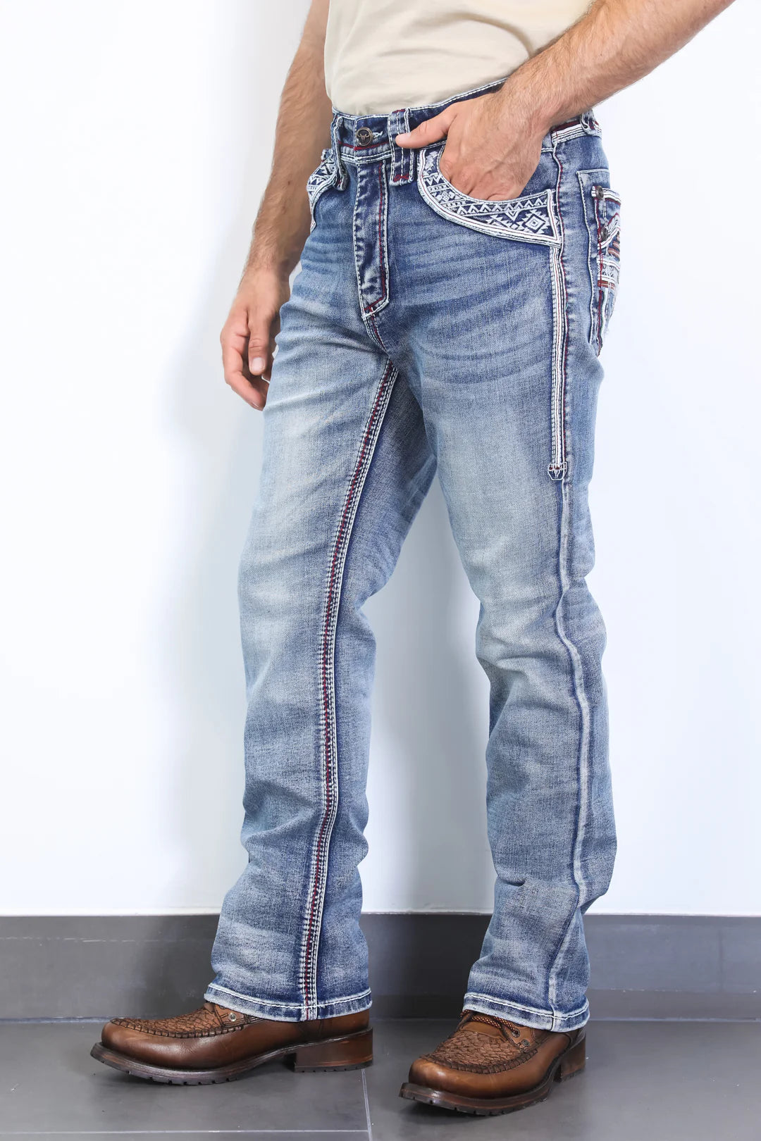 Platini heavy stitch bootcut jeans
