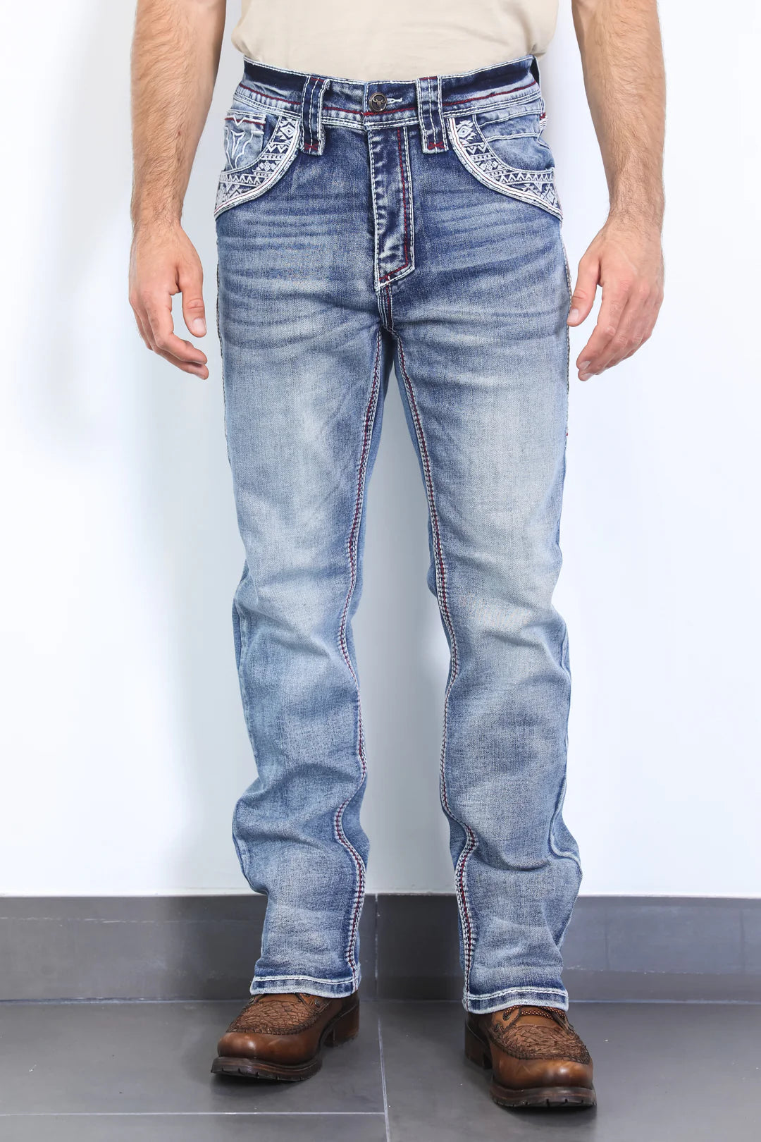 Platini heavy stitch bootcut jeans