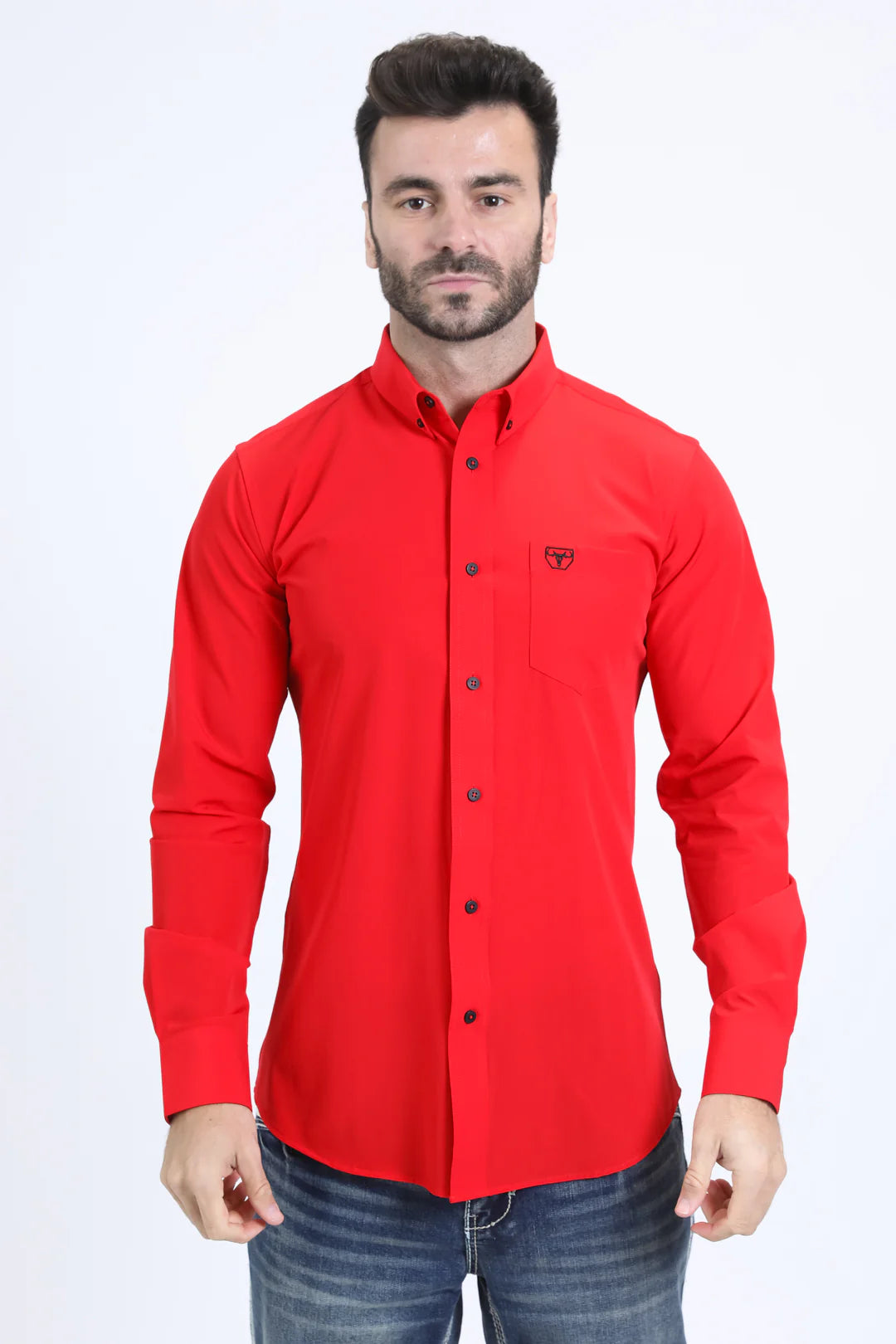 Platini red solid shirt