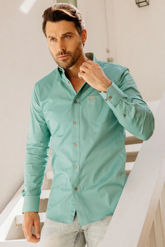 Platini Turquoise solid shirt