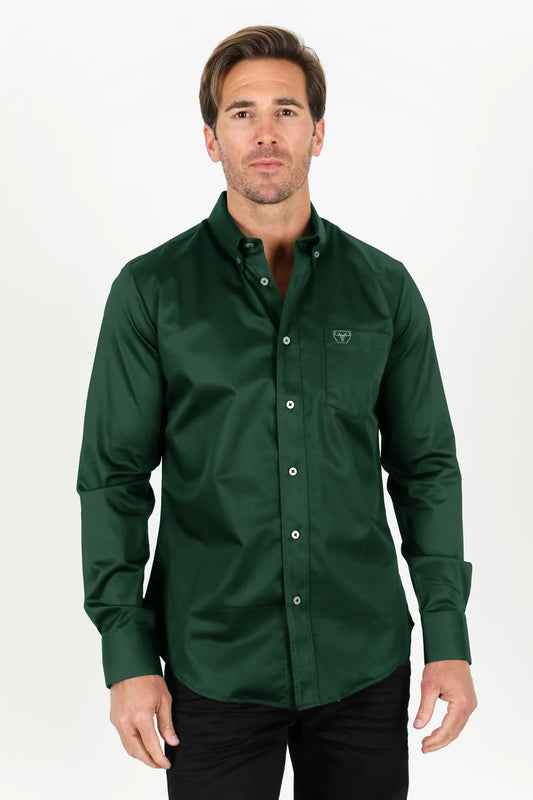 Platini green solid shirt