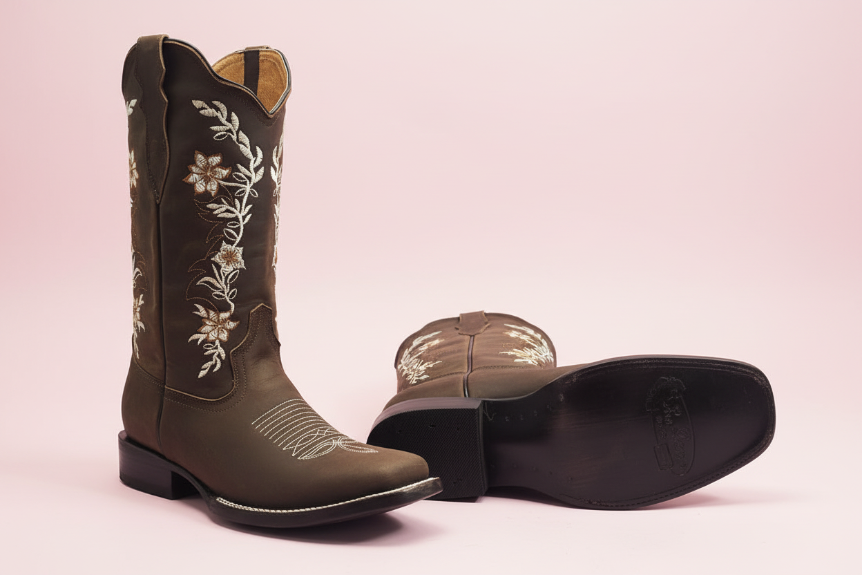 Woman’s Boot La Sierra Flower Zip Cafe