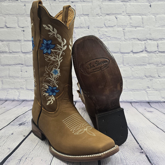 Woman’s Boot La Sierra Flower (BLUE)