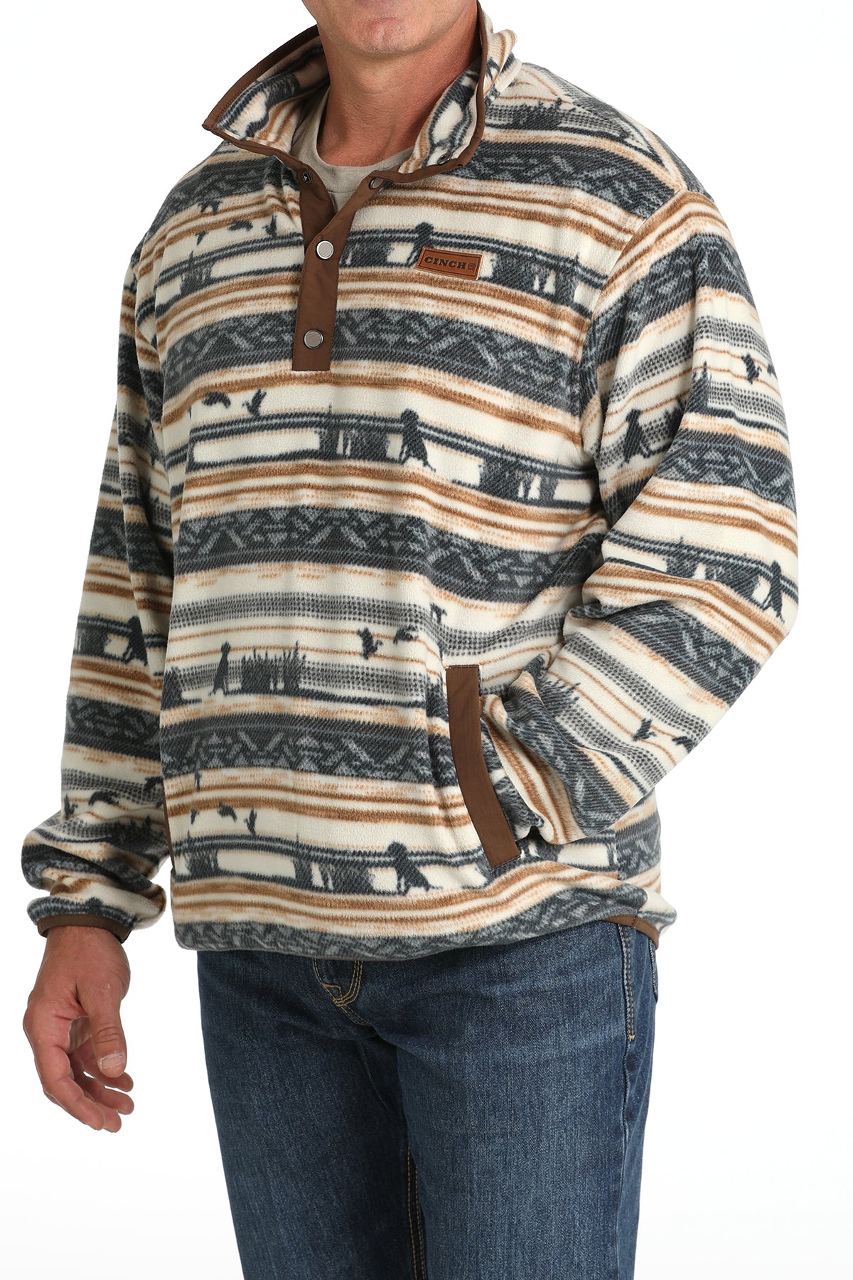Cinch Cream Pattern 1/4 Sweater