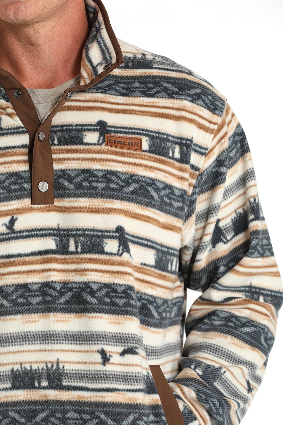 Cinch Cream Pattern 1/4 Sweater
