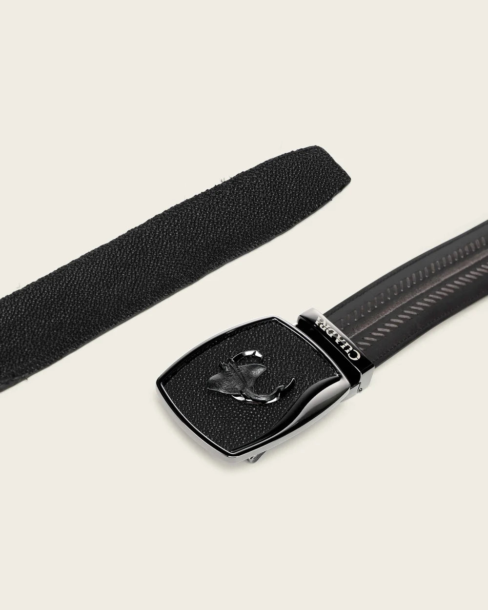 Cuadra Men’s Black Genuine Stingray Leather Western Belt