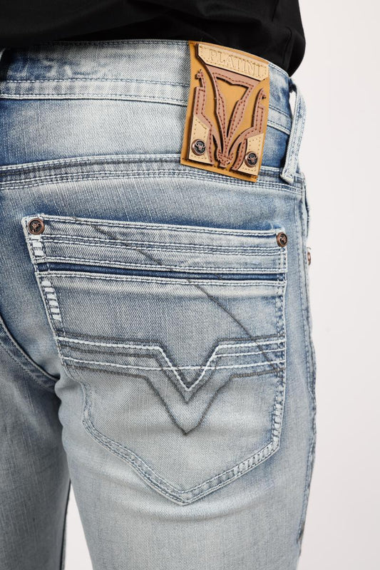 Platini Jeans Men's Boot Cut Light Wash