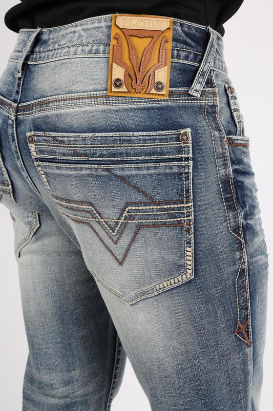 Platini light stitch bootcut jeans