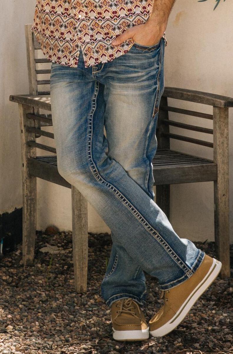 Platini light stitch bootcut jeans