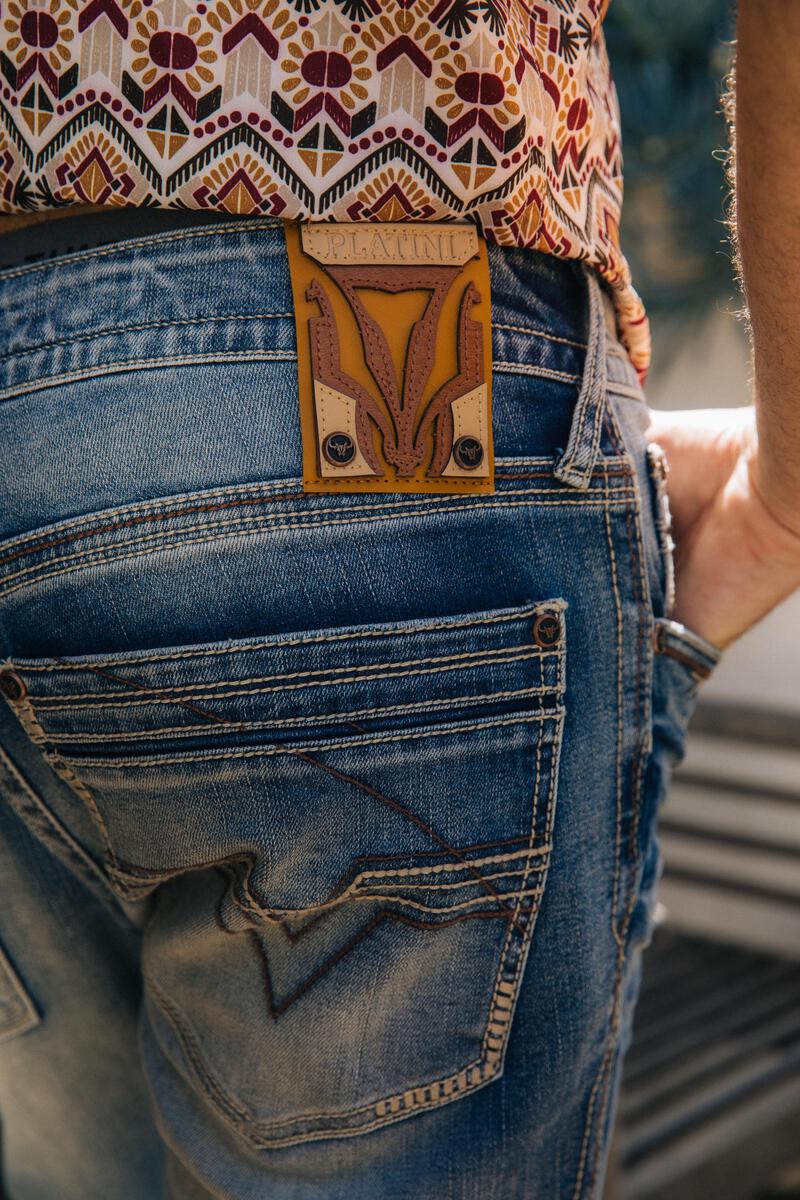 Platini light stitch bootcut jeans