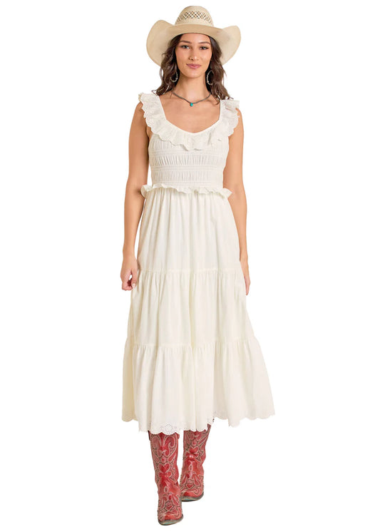 Rock And Roll Tiered Eyelet Dress