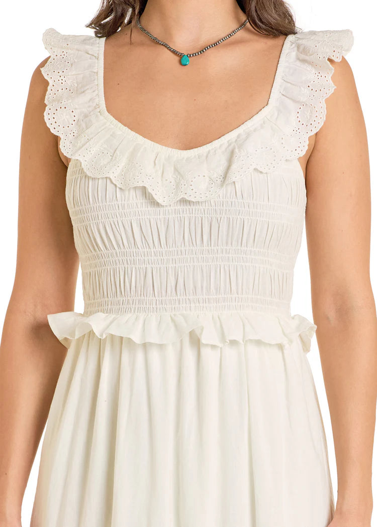Rock And Roll Tiered Eyelet Dress