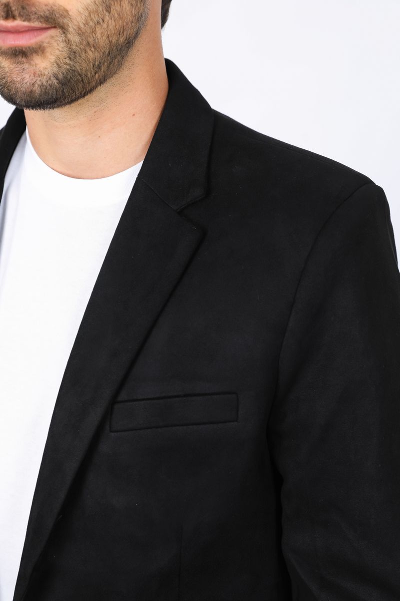 Platini Mens Solid Suede Blazer