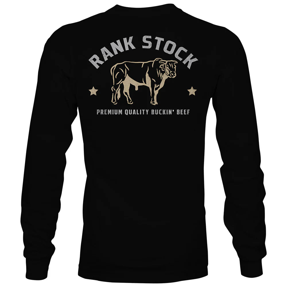 Hooey "Charbray" Long Sleeve T-shirt Black w/Tan & White Logo