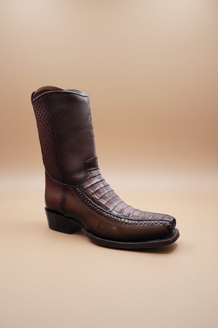 Los Altos Caiman Belly Brown Boot